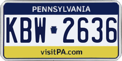 PA license plate KBW2636
