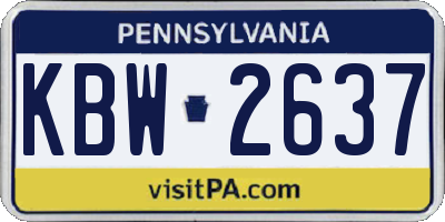 PA license plate KBW2637