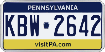 PA license plate KBW2642