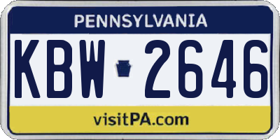 PA license plate KBW2646