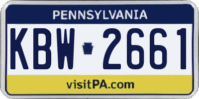 PA license plate KBW2661