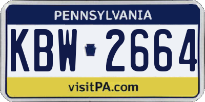 PA license plate KBW2664
