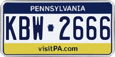 PA license plate KBW2666