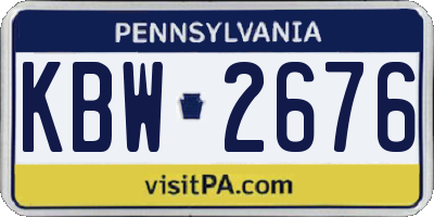 PA license plate KBW2676