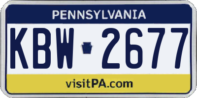 PA license plate KBW2677