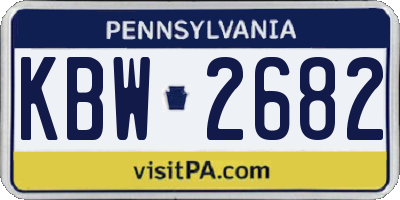 PA license plate KBW2682