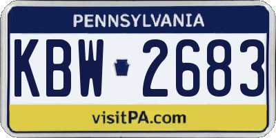 PA license plate KBW2683