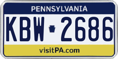 PA license plate KBW2686