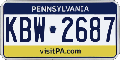PA license plate KBW2687