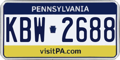 PA license plate KBW2688