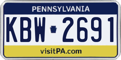 PA license plate KBW2691