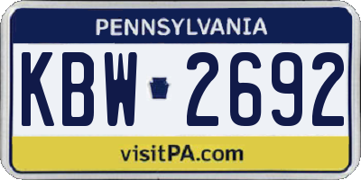 PA license plate KBW2692