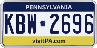 PA license plate KBW2696