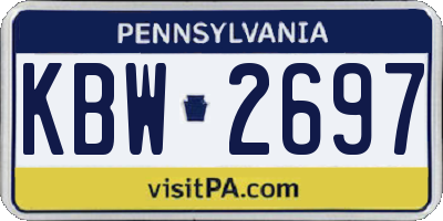 PA license plate KBW2697
