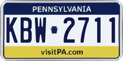 PA license plate KBW2711