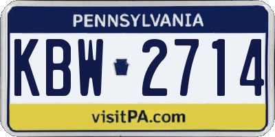 PA license plate KBW2714