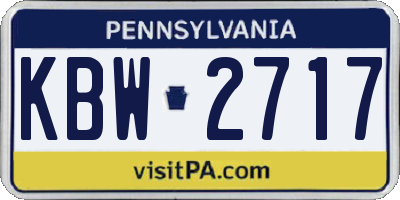 PA license plate KBW2717