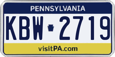 PA license plate KBW2719