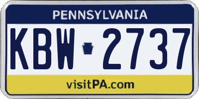 PA license plate KBW2737