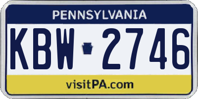 PA license plate KBW2746
