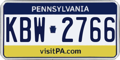 PA license plate KBW2766