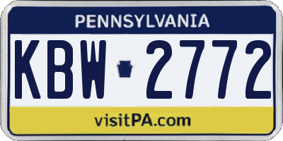 PA license plate KBW2772