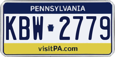 PA license plate KBW2779
