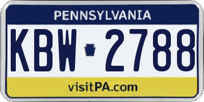PA license plate KBW2788
