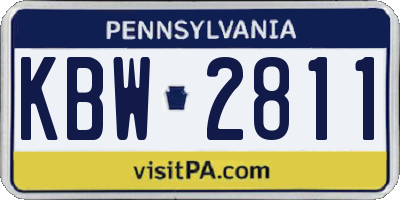 PA license plate KBW2811