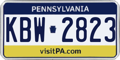 PA license plate KBW2823