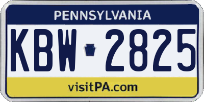 PA license plate KBW2825