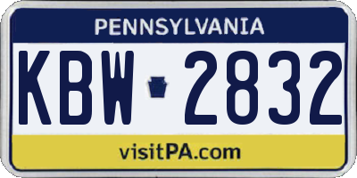 PA license plate KBW2832
