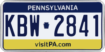 PA license plate KBW2841