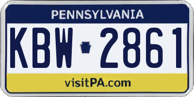 PA license plate KBW2861