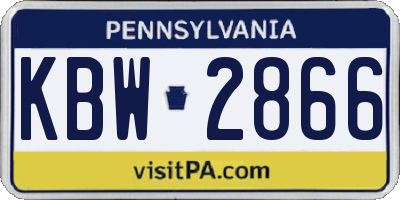 PA license plate KBW2866