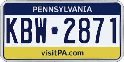 PA license plate KBW2871