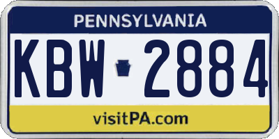 PA license plate KBW2884