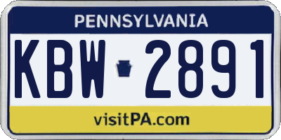 PA license plate KBW2891
