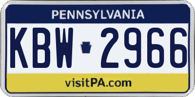 PA license plate KBW2966