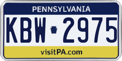 PA license plate KBW2975
