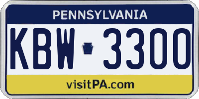 PA license plate KBW3300