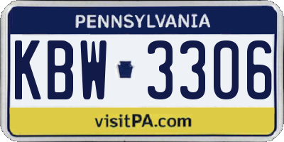 PA license plate KBW3306