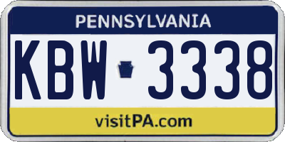 PA license plate KBW3338