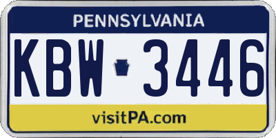 PA license plate KBW3446