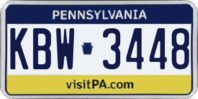 PA license plate KBW3448