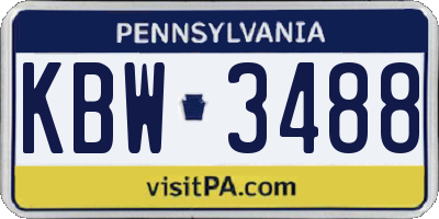 PA license plate KBW3488