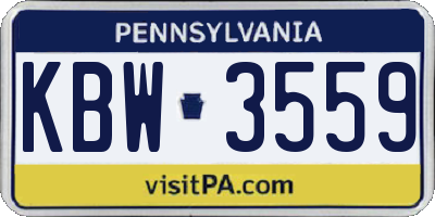 PA license plate KBW3559