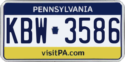 PA license plate KBW3586