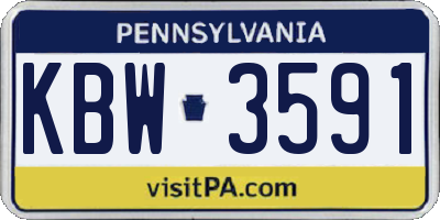 PA license plate KBW3591