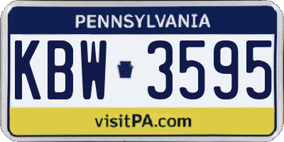 PA license plate KBW3595